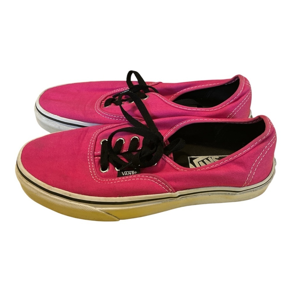 Vans Authentic Hot Pink Canvas Sneakers Women's 7.5 / Men's 6 Skate Shoes - Picture 3 of 6